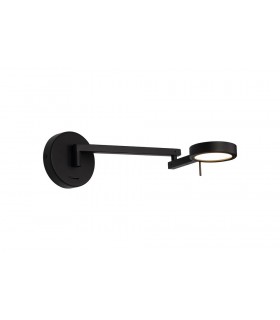 Adjustable Swing Arm Wall Lamp ,  Reader, 1 x 8W LED, 3000K, Sand Black - 1