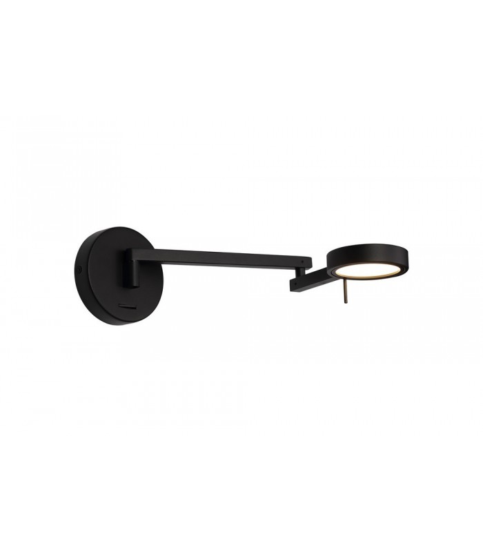 Adjustable Swing Arm Wall Lamp ,  Reader, 1 x 8W LED, 3000K, Sand Black - 1