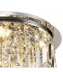 45cm Round Flush Chandelier, 5 Light E14, Polished Chrome, Crystal - 6