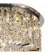 65cm Round Flush Chandelier, 8 Light E14, Polished Chrome, Crystal - 8