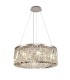 Cylindrical 60cm Ceiling Pendant Chandelier, 8 Light E14, Polished Chrome, Crystal - 1