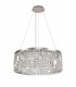 Cylindrical 60cm Ceiling Pendant Chandelier, 8 Light E14, Polished Chrome, Crystal - 3