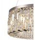 Cylindrical 60cm Ceiling Pendant Chandelier, 8 Light E14, Polished Chrome, Crystal - 5