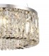 Cylindrical 60cm Ceiling Pendant Chandelier, 8 Light E14, Polished Chrome, Crystal - 7
