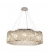 Cylindrical 80cm Ceiling Pendant Chandelier, 12 Light E14, Polished Chrome, Crystal - 1