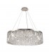 Cylindrical 80cm Ceiling Pendant Chandelier, 12 Light E14, Polished Chrome, Crystal - 3
