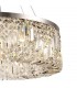 Cylindrical 80cm Ceiling Pendant Chandelier, 12 Light E14, Polished Chrome, Crystal - 9