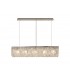 102x9cm Rectangular Ceiling Pendant Chandelier, 5 Light E14, Polished Chrome, Crystal - 1