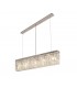 102x9cm Rectangular Ceiling Pendant Chandelier, 5 Light E14, Polished Chrome, Crystal - 5