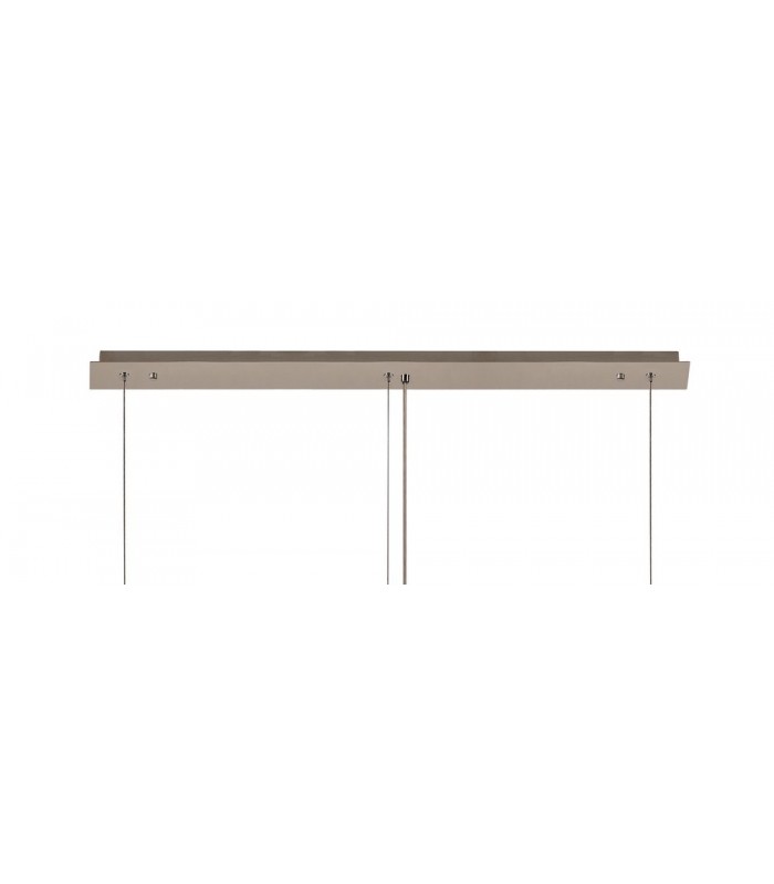 102x9cm Rectangular Ceiling Pendant Chandelier, 5 Light E14, Polished Chrome, Crystal - 7
