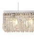 102x9cm Rectangular Ceiling Pendant Chandelier, 5 Light E14, Polished Chrome, Crystal - 8