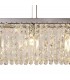 102x9cm Rectangular Ceiling Pendant Chandelier, 5 Light E14, Polished Chrome, Crystal - 9