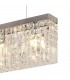 102x9cm Rectangular Ceiling Pendant Chandelier, 5 Light E14, Polished Chrome, Crystal - 11