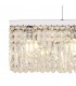 138x9cm Rectangular Ceiling Pendant Chandelier, 7 Light E14, Polished Chrome, Crystal - 7