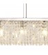 138x9cm Rectangular Ceiling Pendant Chandelier, 7 Light E14, Polished Chrome, Crystal - 8