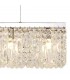 138x9cm Rectangular Ceiling Pendant Chandelier, 7 Light E14, Polished Chrome, Crystal - 9