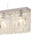 138x9cm Rectangular Ceiling Pendant Chandelier, 7 Light E14, Polished Chrome, Crystal - 10