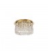 45cm Round Flush Chandelier, 5 Light E14, Gold, Crystal - 3