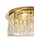 45cm Round Flush Chandelier, 5 Light E14, Gold, Crystal - 4