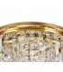 45cm Round Flush Chandelier, 5 Light E14, Gold, Crystal - 5