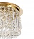 45cm Round Flush Chandelier, 5 Light E14, Gold, Crystal - 6