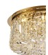 65cm Round Flush Chandelier, 8 Light E14, Gold, Crystal - 6