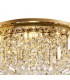 65cm Round Flush Chandelier, 8 Light E14, Gold, Crystal - 7