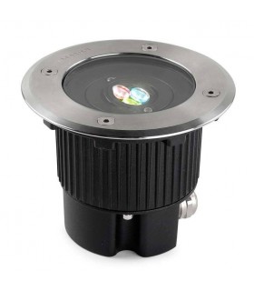 LED Small Round Outdoor RGB Easy+ Recessed Light Stainless Steel IP67 - 1
