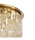 65cm Round Flush Chandelier, 8 Light E14, Gold, Crystal - 8