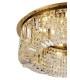 80cm Round Flush Chandelier, 12 Light E14, Gold, Crystal - 6