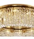 80cm Round Flush Chandelier, 12 Light E14, Gold, Crystal - 7