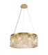 Cylindrical 60cm Ceiling Pendant Chandelier, 8 Light E14, Gold, Crystal - 1