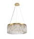 Cylindrical 60cm Ceiling Pendant Chandelier, 8 Light E14, Gold, Crystal - 4