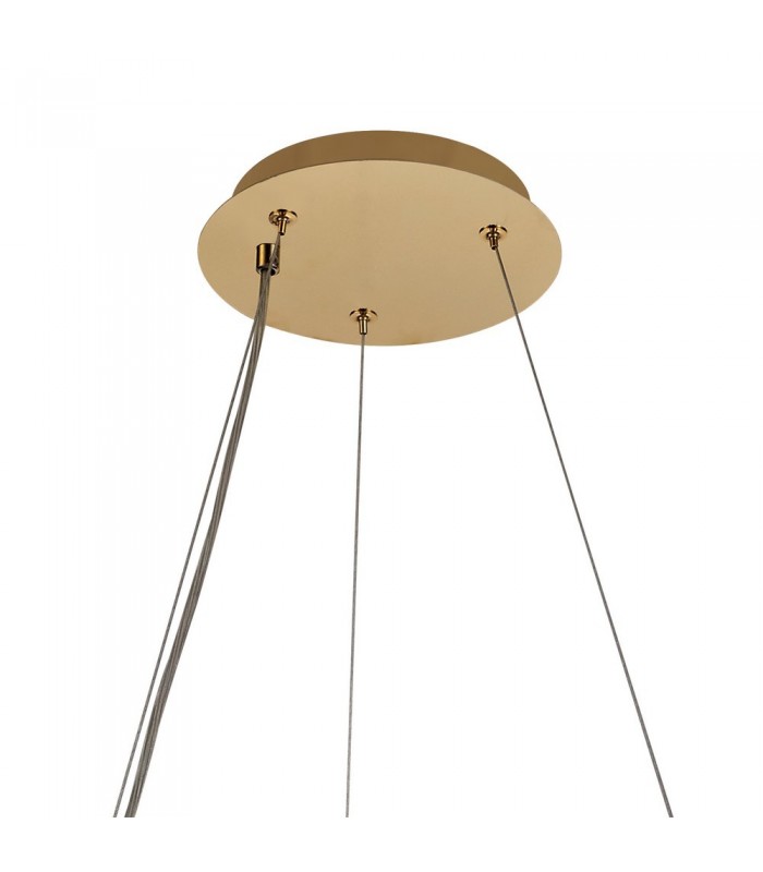Cylindrical 60cm Ceiling Pendant Chandelier, 8 Light E14, Gold, Crystal - 5