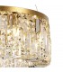 Cylindrical 60cm Ceiling Pendant Chandelier, 8 Light E14, Gold, Crystal - 8