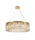 Cylindrical 80cm Ceiling Pendant Chandelier, 12 Light E14, Gold, Crystal - 1