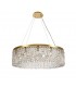 Cylindrical 80cm Ceiling Pendant Chandelier, 12 Light E14, Gold, Crystal - 4