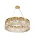 Cylindrical 80cm Ceiling Pendant Chandelier, 12 Light E14, Gold, Crystal - 5