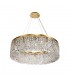 Cylindrical 80cm Ceiling Pendant Chandelier, 12 Light E14, Gold, Crystal - 6