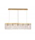 102x9cm Rectangular Ceiling Pendant Chandelier, 5 Light E14, Gold, Crystal - 3