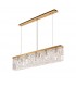 102x9cm Rectangular Ceiling Pendant Chandelier, 5 Light E14, Gold, Crystal - 5