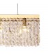 102x9cm Rectangular Ceiling Pendant Chandelier, 5 Light E14, Gold, Crystal - 7