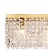 102x9cm Rectangular Ceiling Pendant Chandelier, 5 Light E14, Gold, Crystal - 8