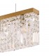 102x9cm Rectangular Ceiling Pendant Chandelier, 5 Light E14, Gold, Crystal - 10
