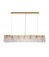 138x9cm Rectangular Ceiling Pendant Chandelier, 7 Light E14, Gold, Crystal - 3