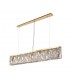 138x9cm Rectangular Ceiling Pendant Chandelier, 7 Light E14, Gold, Crystal - 5