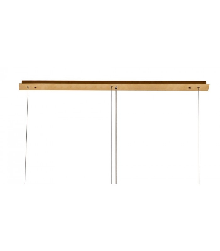 138x9cm Rectangular Ceiling Pendant Chandelier, 7 Light E14, Gold, Crystal - 6