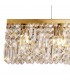 138x9cm Rectangular Ceiling Pendant Chandelier, 7 Light E14, Gold, Crystal - 7