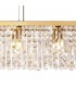 138x9cm Rectangular Ceiling Pendant Chandelier, 7 Light E14, Gold, Crystal - 8