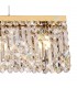 138x9cm Rectangular Ceiling Pendant Chandelier, 7 Light E14, Gold, Crystal - 9
